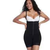 Custom Lace Trim Zip Front Shapewear Bodysuit – Butt Lifter with Triple Mesh Waist Control Fajas